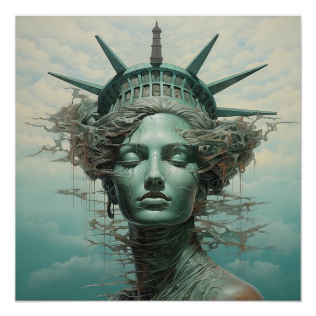 Póster Estatua de la Libertad - Surrealismo (Anverso)