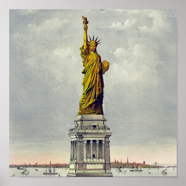 Póster Estatua de la Libertad Viaje en Nueva York (Frente)