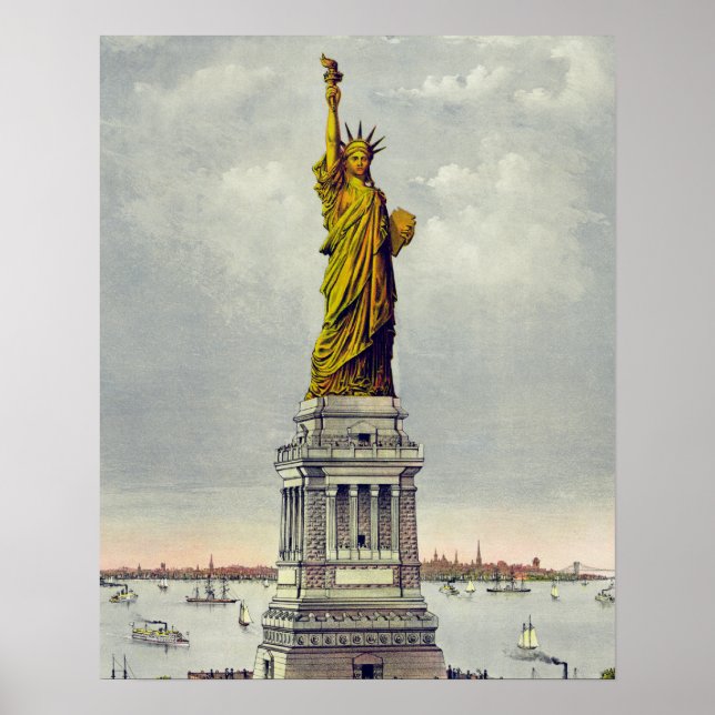 Póster Estatua de la Libertad Viaje en Nueva York (Frente)