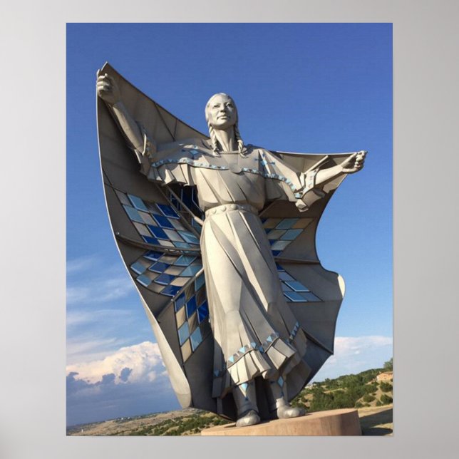 Póster Estatua de la mujer nativa norteamericana (Frente)