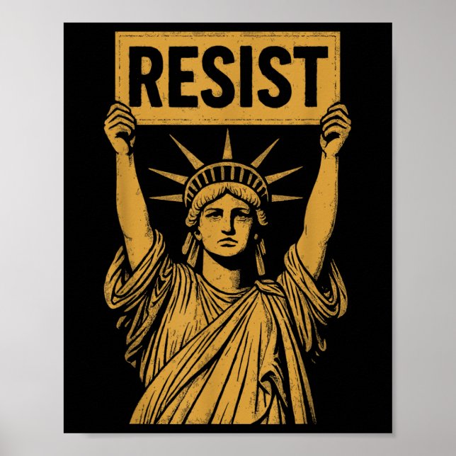 Póster Estatua De La Protesta De Los Rebeldes De La Liber (Frente)
