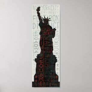 Póster Estatua de la silueta de la libertad