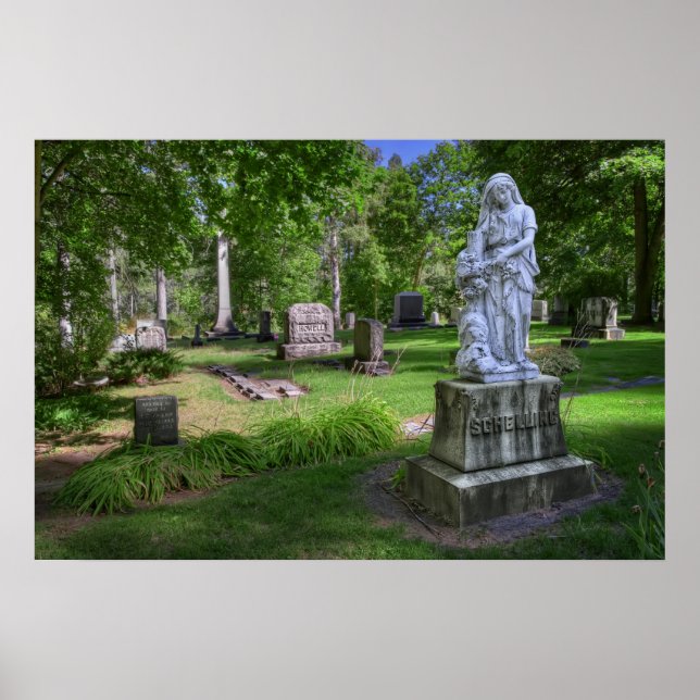 Póster Estatua de la tumba de la familia Schelling - Ceme (Frente)