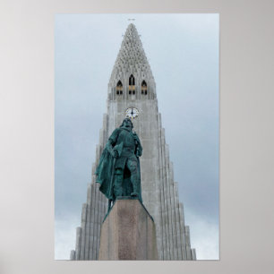 Póster Estatua de Leif Erikson, Islandia