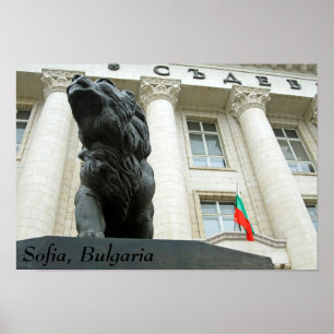 Póster Estatua de león, Sofía, Bulgaria