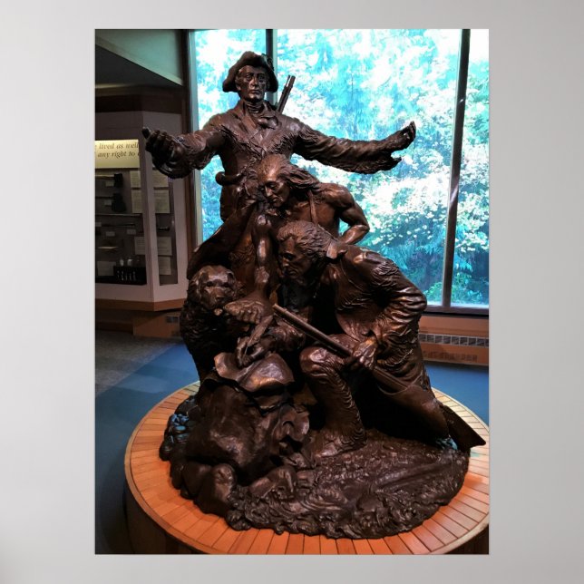 Póster Estatua de Lewis & Clark, Fort Clatsop, Oregón (Frente)