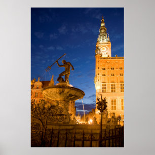 Póster Estatua De Neptuno En La Fuente