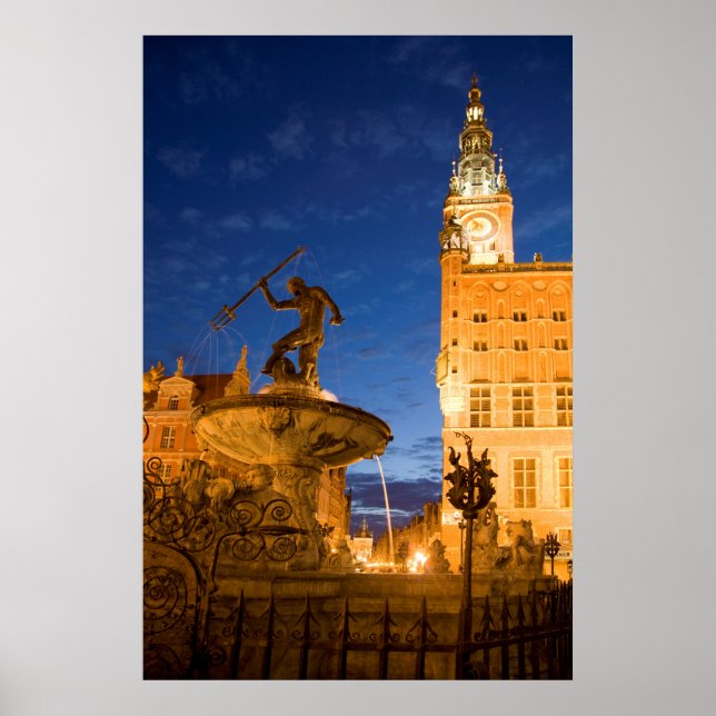 Póster Estatua De Neptuno En La Fuente (Frente)