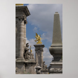 Póster Estatua de Pegasus Pont Alexandre skulptur Paris P
