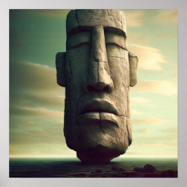 Póster Estatua de Rock de Isla de Pascua