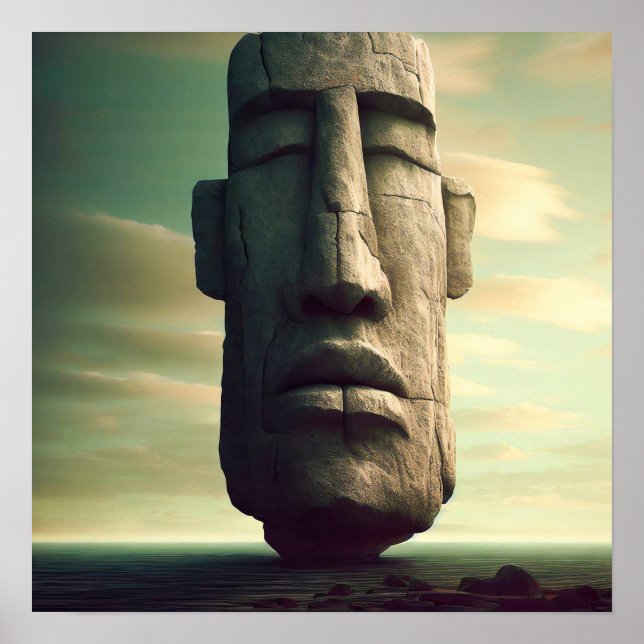 Póster Estatua de Rock de Isla de Pascua (Frente)