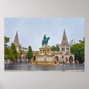 Póster Estatua de San Esteban, Budapest, Hungría