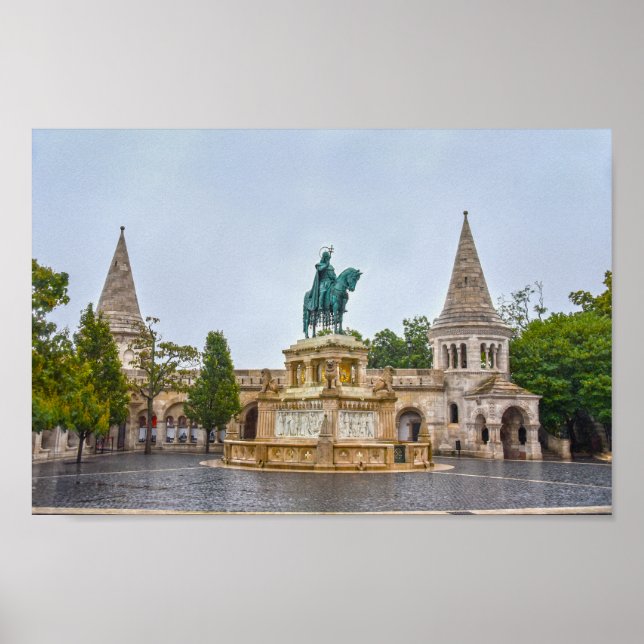 Póster Estatua de San Esteban, Budapest, Hungría (Frente)