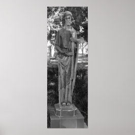 Póster Estatua De San José Fotografía En Blanco Y Negro