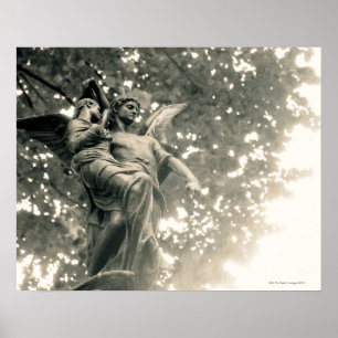 Póster Estatua de San Miguel, cementerio de Pere