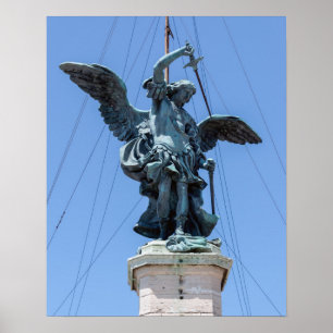 Póster Estatua de San Miguel - parte superior del Castel