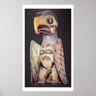 Póster Estatua de "Thunderbird" del Haida (madera