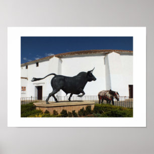 Póster Estatua de toro y caballo español