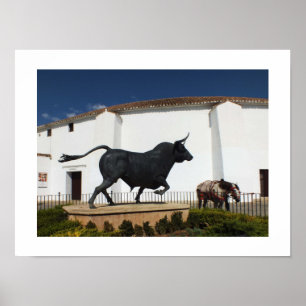 Póster Estatua de toro y caballo español