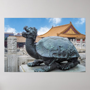 Póster Estatua de una tortuga en la Ciudad Prohibida - Be