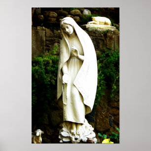 Póster Estatua de Virgin Mary Garden