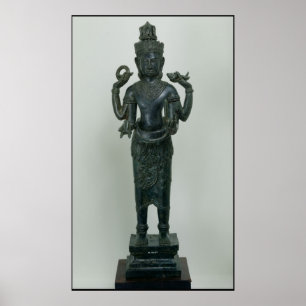 Póster Estatua de Vishnu en su forma triple de Vishnu