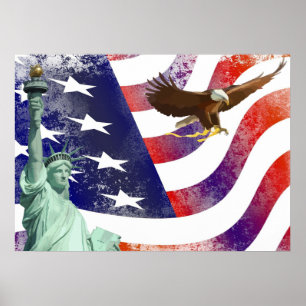 Póster Estatua del águila Libertad-calva