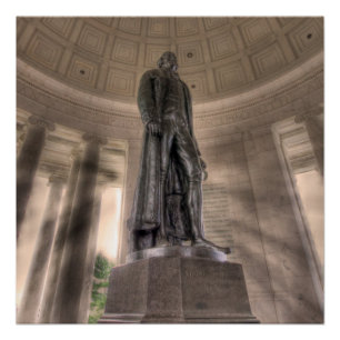 Póster Estatua del Bronce en el Memorial Thomas Jefferson