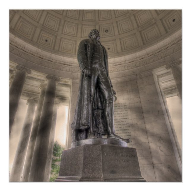 Póster Estatua del Bronce en el Memorial Thomas Jefferson (Anverso)