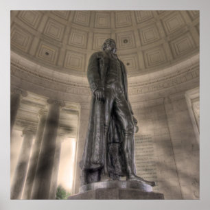 Póster Estatua del Bronce en el Memorial Thomas Jefferson