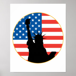 Póster Estatua Del Diseño Patriótico De La Libertad