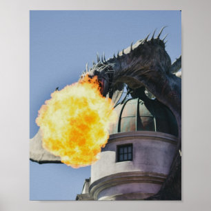 Póster Estatua del Dragón Respirador de Fuego