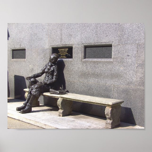 Póster Estatua del Eleanor Rigby, Liverpool, Reino Unido. (Frente)