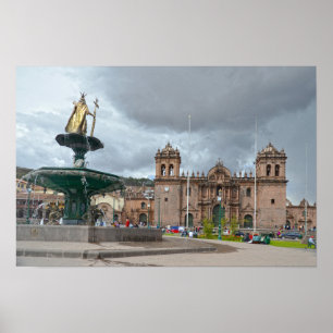 Póster Estatua del Emperador Inca Pachacuti, Cusco, Perú