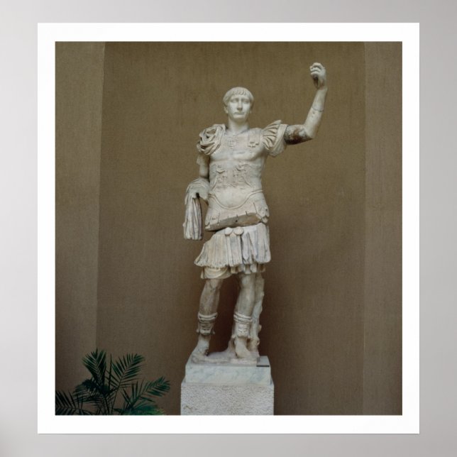 Póster Estatua del Emperador Trajan (53-117 DC) (mármol) (Frente)