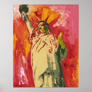 Póster Estatua del estilo vintage de Peter Max, Poster de