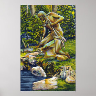 Póster Estatua del indio del parque de estado