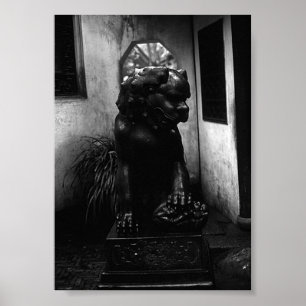 Póster Estatua del jardín Yuyuan de Shanghái en China ant