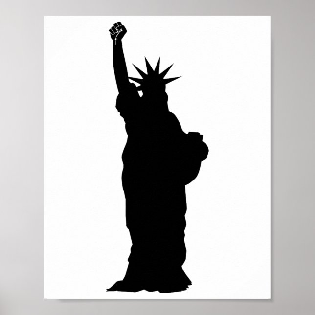 Póster Estatua Del Puño De Libertad Resistiendo El Racism (Frente)