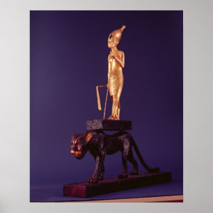 Póster Estatua del rey sobre un leopardo