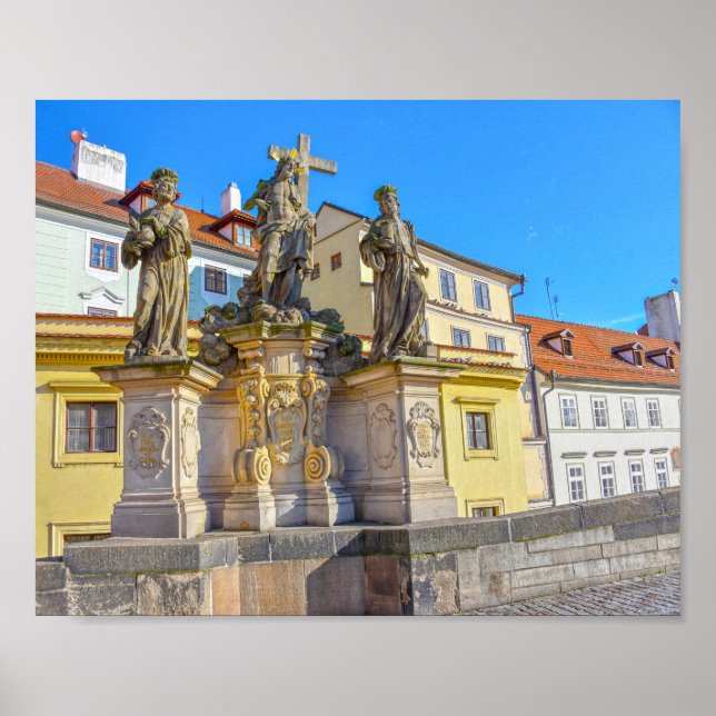 Póster Estatua del Salvador Santo, Puente Carlos, Praga (Frente)