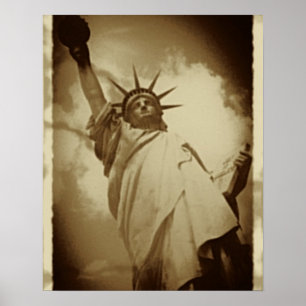 Póster Estatua rara del vintage de la imagen histórica de