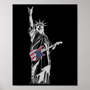 Póster Estatua Rocca De La Libertad 4 De Julio Guitar