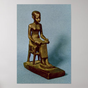 Póster Estatua sentada de Imhotep sosteniendo una sesión