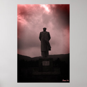 Póster Estatua vintage de Mao Tse Tung de Changsha