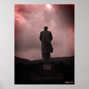 Póster Estatua vintage de Mao Tse Tung de Changsha