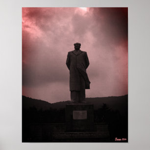 Póster Estatua vintage de Mao Tse Tung de Changsha