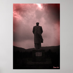 Póster Estatua vintage de Mao Tse Tung de Changsha