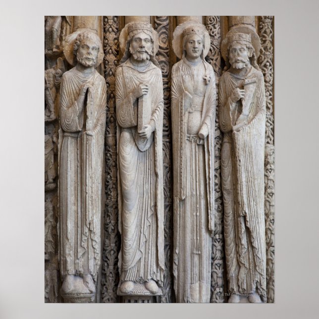 Póster estatuas de la fachada de Chartres (Frente)