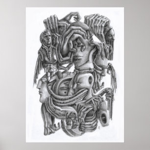 Póster Estatuas de lápiz